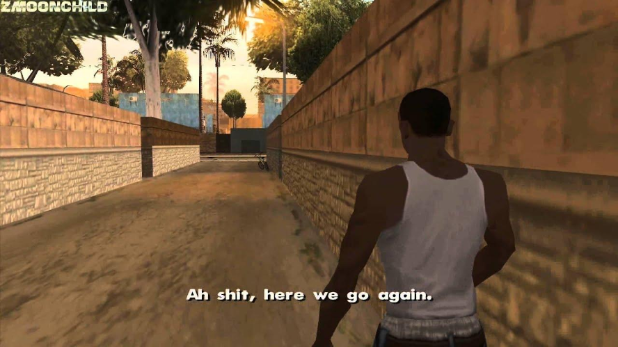 description: The 'Here we go again' meme, from Grand Theft Auto. Source: imgflip