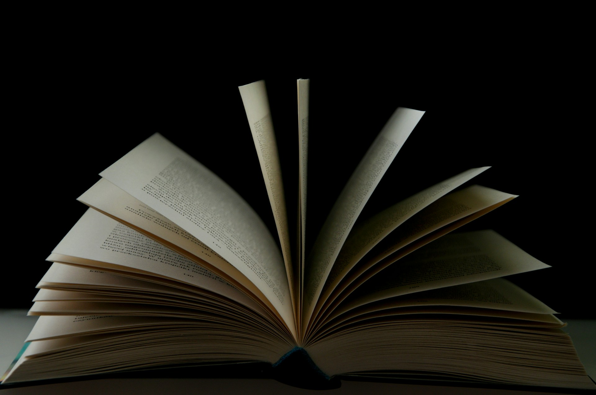Description: An open book, laid flat, with some pages in mid-turn. Photo by Mikołaj on Unsplash.